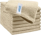 Brown Microfiber Cleaning Cloth, 8 Pack Cleaning Towels for Kitchen, Lint Free, Scratch-Free, Highly Absorbent, and Reusable Cleaning Rags for House, Window and Glass, Cars, 11.5 X11.5 inch