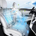 Upgraded Cooling Car Seat Cover, 12V-24V Ventilated Car Seat Cushion, 3-Speed Adjustable Cooling Car Seat Cushion, Breathable Mesh & Leather Cooling Seat Pad Universal Fit Car SUV Truck Van-Gray