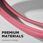 Steering Wheel Cover, Sparkly Crystal Bling Glitter with Hot Pink Leather, Universal Fit 14.5"-15.5" Car Steering Wheels for Girls & Women, Breathable Anti-Slip Steering Wheels Cover