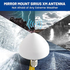 Sirius XM Satellite Radio Antenna, Mirror Tubular Mount Aerial with SMB Connector 21ft Extension Wire for Semi Truck RV Trailer Car Vehicle, High Gain Sirius XM Stereo Receiver Tuner Antenna