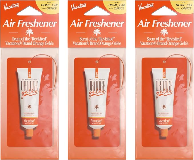 Car Air Freshener, Pack of 3 - Hanging Air Freshener for Car, Home and Office, Orange Gelée French Riviera Signature Scent, Long-Lasting Deodorizer