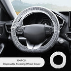 100PCS Disposable Steering Wheel Covers,Disposable Steering Wheel Protector with Elastic for Avoiding Scuffs & Scratches,Universal Car Steering Wheel Cover Car Accessories