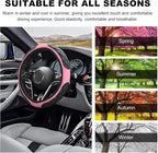 Car Steering Wheel Cover, 15 Inches Non-Slip Leather Steering Wheel Protector, Universal Soft Cover Mats for Car Truck SUV, Interior Car Accessories (Pink)