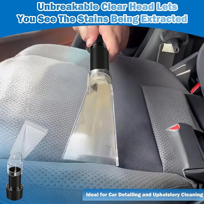 Universal Fits All Brands' Shop Vacs with 2-1/2" & 1-7/8" & 1-1/4" Adapter Clear Extraction Accessory for Auto Detailing, Shop Vac Extractor Attachment Kit for Wet-Dry Vacuum Cleaners