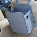 3 Gallons Open-Top Car Trash Can, Large Capacity Hanging Car Trash Bag with Water-Proof PEVA Liner, Stand Car Trash Bag Foldable Car Storage Bag for Cars SUV Truck (Light Gray)