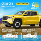 Extra Durable Window Deflectors Tape-On Window Visors Rain Guards Fit for Nissan Frontier 2022-2026 Crew Cab, Sun Visors, Wind Vent for Shades, Exterior Car Accessories - 4pcs. AG0663