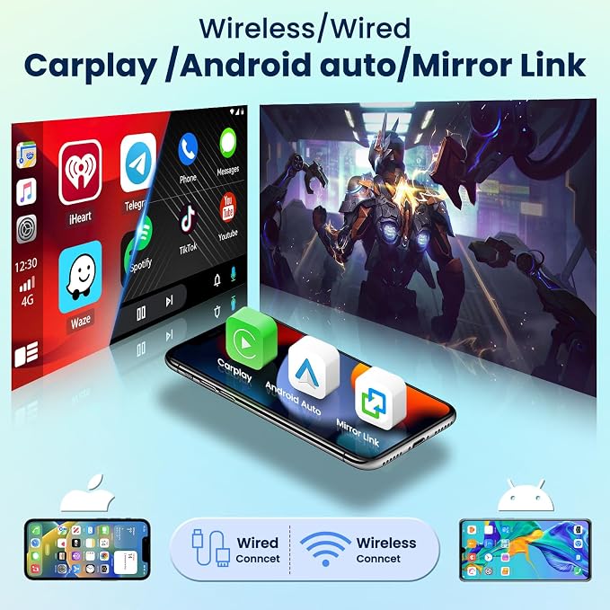5Ghz WiFi 8 Core 6G+128G Android 15 Radio for Toyota Corolla EX 2005-2012 wCar Stereo with Wireless Carplay Android Auto,5.0 Bluetooth,Build-in EQ,9inch IPS Touchscreen,GPS,FM/RDS Backup Camera MIC