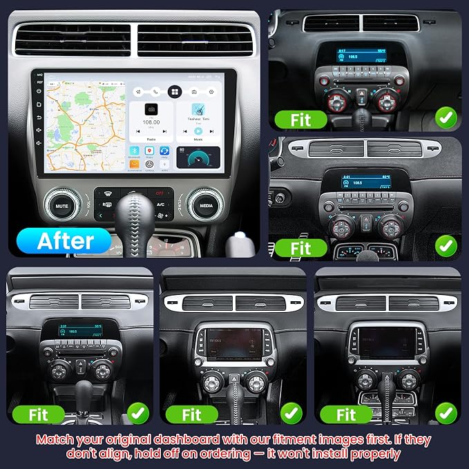 4Core + 64GB Car Radio for Chevrolet Chevy Camaro 2010-2015: 9 Inch 1280 * 800 HD IPS Touchscreen GPS Navigation FM 5G WiFi Wireless Carplay Andriod Auto SWC Backup Camera