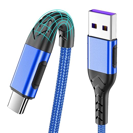 USB C Charger Cable, Upgarded 2Pack 10ft Fast Charging 10 Feet USB Type C Charging Cord Cable, 10 Foot Type C Charger Braided USB Cable Compatible with iPhone 15/Pro/Plust/Max-Blue
