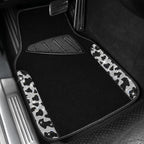 Bling Cow Car Mats Rhinestones Diamond Waterproof Floor Mat Crystal Sparkly Shining Glitter Carpet Anti-Slip PVC Heel Pad, Universal Fit Automotive SUV,Sedan,4pcs Girly Women, Cow Diamond