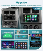 4G+64G 5G WiFi Android Car Radio Stereo for Jeep Wrangler 2007-2018 Dodge RAM Chrysler with Wireless Carplay Android Auto 1080P Cam USB/Type-C, 7" for Jeep Wrangler Radio for Dodge RAM Chrysler Radio