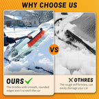 2-in-1 Upgrade 44" Extendable & Removable Snow Brush with Ice Scraper for Car Windshield, 360° Pivoting Brush Head, EVA Foam Grip for SUV, Trucks, Auto