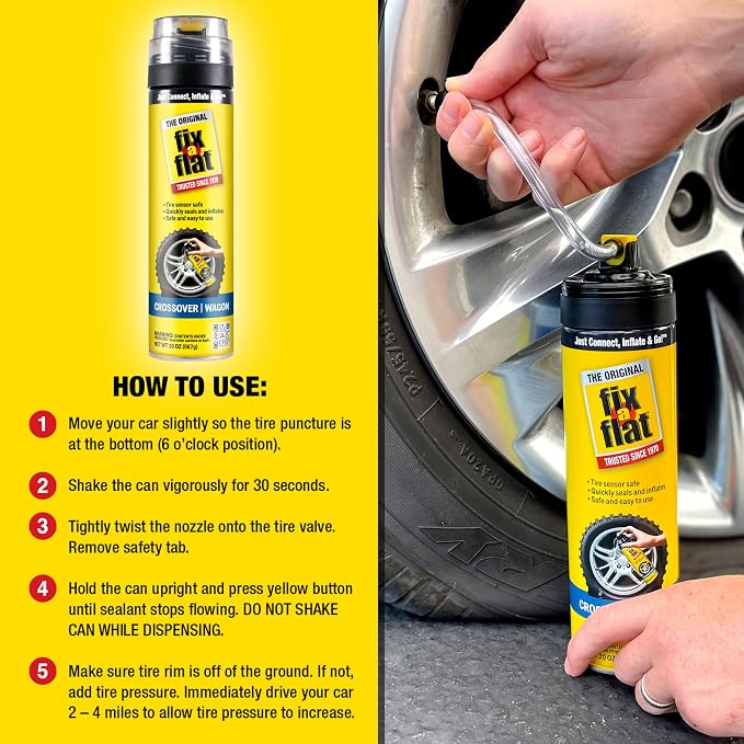 S60430 Aerosol Emergency Flat Tire Repair and Inflator, for Large Tires, Eco-Friendly Formula, Universal Fit for All Cars and Small Trucks/SUVs, 20 oz. (Pack of 1)