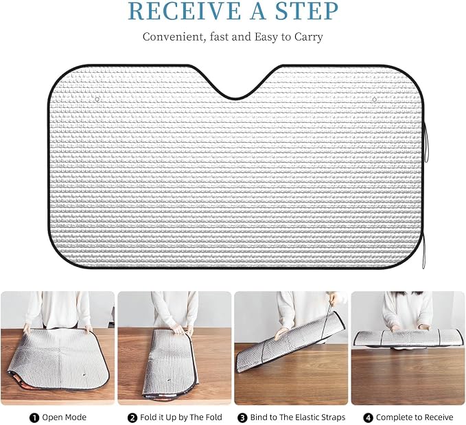 Windshield Sun Shade Cheetah Print Leopard Black Car Front Window Sunshade Cover for Truck SUV Blocks UV Rays Automotive Visor Interior Protector 55 x 30 inch