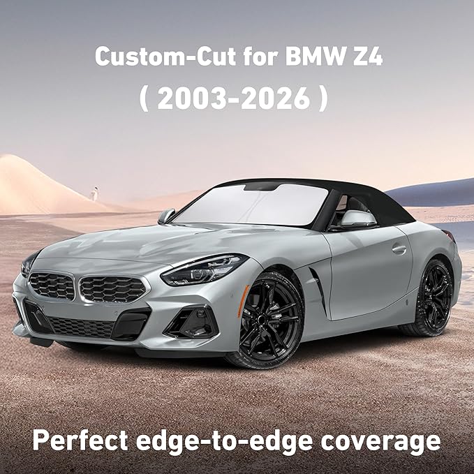 Windshield Sunshade Compatible for BMW Z4 / M2 / M8 2003-2022 2023 2024 2025 2026, Sun Visor for Front Windshield & Window Sun Shade Cover, UV Heat Blocker & Protector, Car Accessories