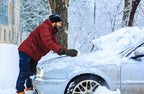 Ice Scraper with Glove [2 Pack] - Car Windshield Scraper for Ice and Snow w/Fleece Mitt - Quickly Scrape and Remove Snow While Staying Warm - Waterproof - Car Scraper Snow Brush (Black)