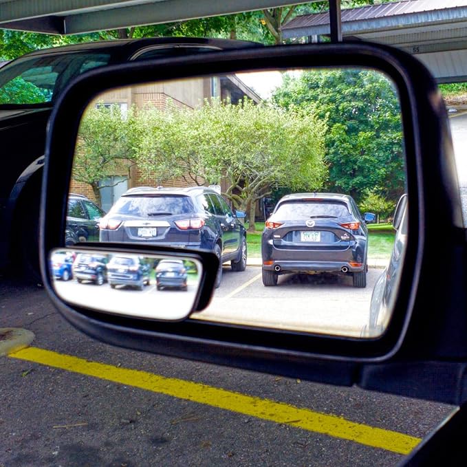 Rectangle Blind Spot Mirror, HD Glass ABS Housing Convex Wide Angle Rearview Blindspot Car Mirror for Car SUV and Truck (Framed, Pack of 2)