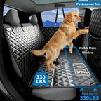 High Barrier Dog Car Seat Cover with Hard Bottom,Mesh Window,Waterproof,Anti Scratch,Safe,Easy to Use and Clean,Holds 330lbs,Foldable Car Seat Protector for Cars,SUVs,Small Pickup Trucks