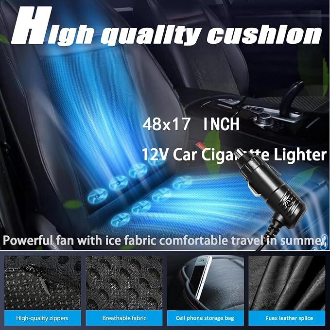 3 in 1 Cooling Car Seat Cover with Massage,Cooling Car Seat Cushion Front Seat Universal 12V Cooling Seat Cover for Car, SUVs (Warm,Cooling&Massage-5)