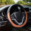 Microfiber Leather Steering Wheel Covers Universal 15 inch (Brown