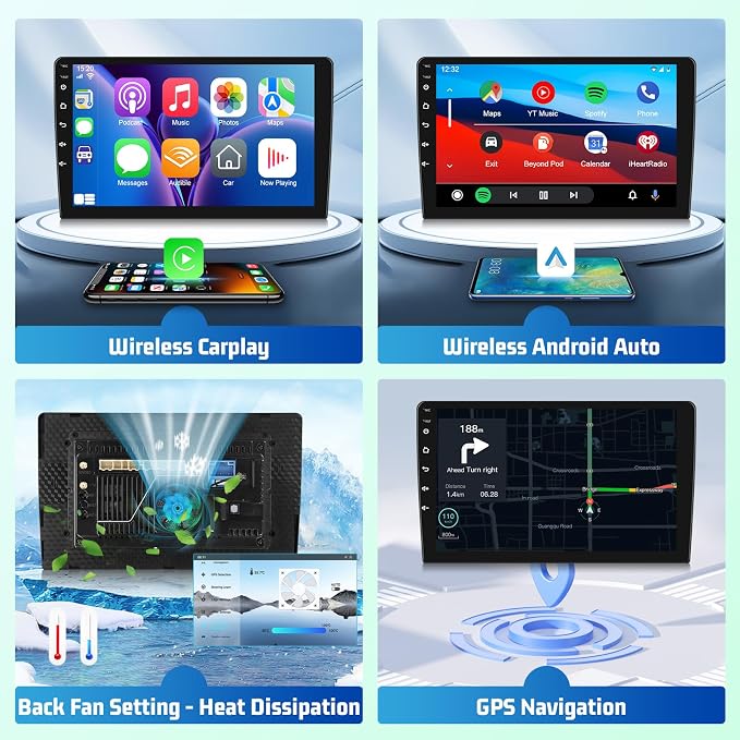 8 Core Car Radio Stereo for Jeep Wrangler JK 2007-2018 Compass Grand Cherokee Dodge Ram with Carplay/Android Auto Upgrade 4GB+64GB