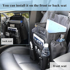 Car Front Seat Organizer - Car File Organizer, Passenger Seat Storage Bag Law Enforcement - Vehicle Storage with Dedicated Laptop Tablet Holder Cup Holder, Black