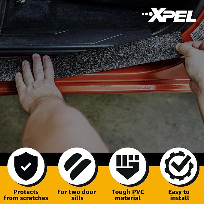 Black Universal Door Sill Guard (60" x 2.75") Paint Protection Film Kit