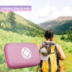 277PCS Compact Emergency First Aid Kit for Car Business Travel Size Backpacking Gear Bag Camping Essentials Survival Kit Supplies for Road Trips, Hiking, Outdoor Play Pink