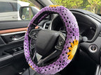 Handmade Crochet Sun Moon Car Steering Wheel Covers Universal 14-15 inch,Cute Steering Wheel Cover,Car Accessories (B:Wheel Covers)