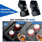 Center Console Cup Holder Inserts for 2026 2025 2024 Toyota Tacoma Accessories Middle Console & Rear Armrest Cup Holder TPE Non Slip Drink Holder Protector Organizer Black, 2PCS Set