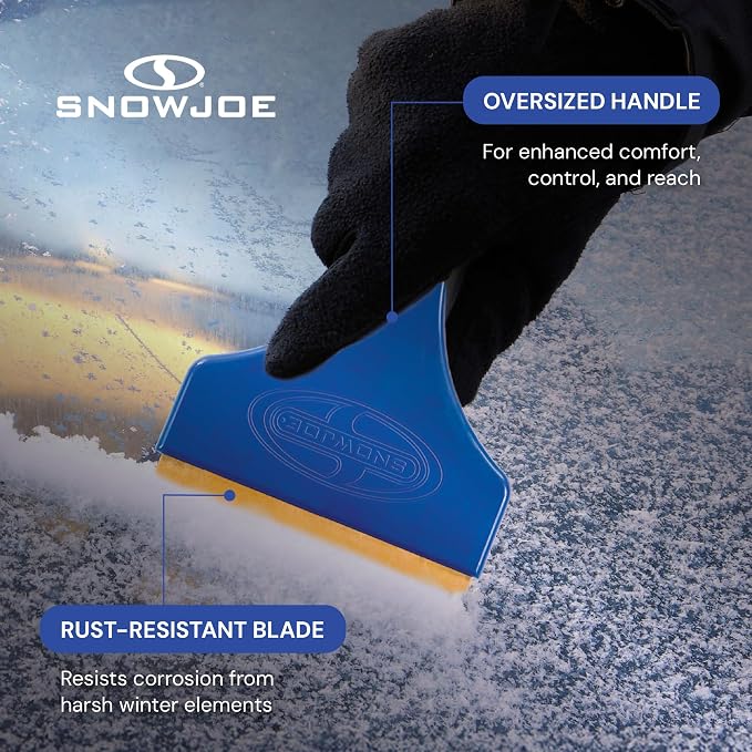 SJEG01 Edge Ice Scraper, Rust-Resistant Frost Remover for Car Windshield, Long Handle for Quick Ice Removal