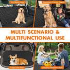 Backseat Cover for Dogs, Waterproof and Non-Slip Pet Bench Seat Covers, Car Seat Protector for Back Seat, Universal Size Rear Car Seat Cover Fits Cars, Trucks and SUVs, M-Black