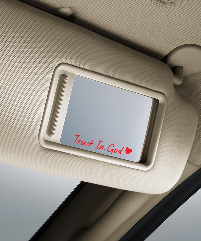 SCUARI 4PCS Car Stickers,Cars Decals,Car Accessories Trust in God Rearview Mirror Sticker,Auto Stickers and Decals,Auto Decals for Women,Trust in God Mirror Decoration,Fits Most Vehicles (Red)