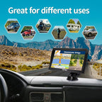 GPS Navigator for Car Truck RV Pickup, 9-inch with Hood No Network Required | 2026 Offline Map with Free Updates Lifetime, HD Touchscreen, Voice Guidance, Speed & Traffic Alerts, Custom Route by Car Size