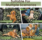 Waterproof Dog Car Seat Cover for Back Seat, Pet Hammock- S, Camouflage | Durable waterproof hammock with nonslip design & storage pockets. Protects seats from scratches, fits cars, SUVs & trucks.