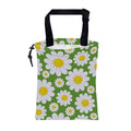 Car Garbage Bag Abstract Daisy Flowers Drawstring Car Trash Bag Hanging for Back Seat with Adjustable Buckle Canvas Vehicle Trash Can Easy-to-Install