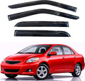 KPY Rain Guards Fit for 2007-2013 Toyota Yaris Sedan, Out-Channel Window Visors Vent Wind Deflectors 4PC, Car Accessories for 07-13 Yaris Sedan (Excludes Hatchback)