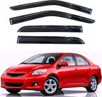 KPY Rain Guards Fit for 2007-2013 Toyota Yaris Sedan, Out-Channel Window Visors Vent Wind Deflectors 4PC, Car Accessories for 07-13 Yaris Sedan (Excludes Hatchback)