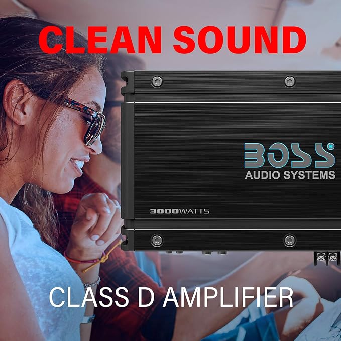 BOSS Audio OX3KD Onyx Model 3000 Watt High Output Monoblock Full Range Class D Amplifier with Variable Low Pass Crossover and Remote Control