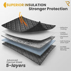 Windshield Snow Cover for Cars, SUVs & Trucks – Magnetic 5-Layer Waterproof Frost Shield | Ice Snow Protector | Winter Car Windshield Cover with Mirror Covers (61.8" x 49.6")