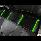 Leather Steering Wheel Cover and Waterproof Car Floor Mats,Microfiber Universal Car Combo Fit for 95% Sedan,SUV,Cars,14.5-15inch Sporty Anti-Slip Comfortable Design(Black＆Fluorescence Green)