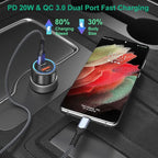 USB C Car Charger 5 Pack, 36W Dual Port PD&QC 3.0 Fast Charging 12V USB Car Charger Cigarette Lighter Adapter Plug for iPhone 15 14 13 12 11 Pro Max SE,iPad,Samsung,Pixel(Black)