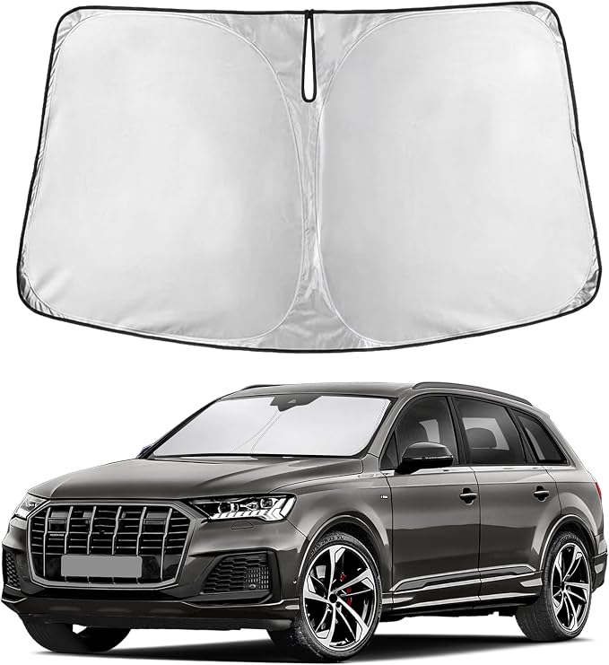 Windshield Sunshade Compatible for Audi Q7 2016-2024 2025 2026, Sun Visor for Front Windshield & Window Sun Shade Cover, UV Heat Blocker & Protector, Car Accessories