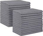 Grey Microfiber Cleaning Cloth, 24 Pack Absorbent Cleaning Rags, Lint-Free, Streak-Free Cleaning Towels for Car Kitchen House, 12"X11"