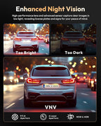 VNV 4K+2.5K Dash Cam Front and Rear, GalaxyCore Sensor, Free 64GB Card Included, Built-in WiFi App Control, Dash Camera for Cars with WDR Night Vision,170°Wide Angle, 24H Parking Mode, 2" IPS, S-V200