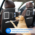 Back Seat Protector 2 Pack Fit For Ford F150 Car Kick Mats with Touch Screen Tablet Holder Storage Organizer Waterproof Dirt Proof Faux Leather Auto Accessories for Kids (1 Pair Black)