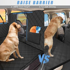 Back Seat Extender for Dogs Truck-Large Space, Hard Bottom High Barrier Truck Dog Seat Cover 420lb, Waterproof Pet Dog Hammock for Crew Cab Trucks F150, RAM1500, Sierra, Tundra, Silverado