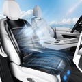 Coverado Cooling Car Seat Cover, Ventilated Seat Cushion with Dual Turbo Fans, 3 Wind Speed, Built-in USB Ports, Breathable Mesh & Carbon Fiber Fabric, Cooled Seat Cover Universal Fit for Cars, Black