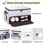 2 Layer Golf Trunk Organizer, Golf Car Storage Organizer with Individual Ventilated Compartment for 2 Pairs Shoes, Golf Car Locker for Balls, Clothes, Tees, Gloves, Accessories (White)