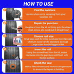 100PCS Tire Repair Rubber Nail Kit, Premium Spiral Screw-in Tire Plugs with 3 Sizes, Emergency Roadside Flat Tire Fix Tool for Car Truck Motorcycle Tractor ATV SUV (100PCS + Screwdriver)